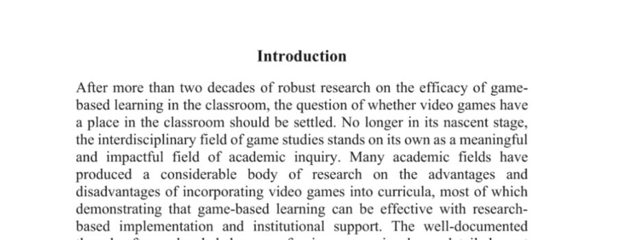 Book Chapter – “Leveling Up Honors Education: Video Game Analysis in the Honors Classroom” in Advancing Honors Education for Today and Tomorrow