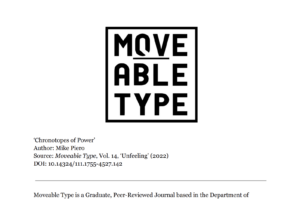 Short Story Published, “Chronotopes of Power” in Moveable Type, University College London