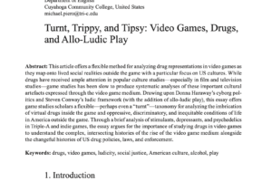 Peer-Reviewed Publication – “Turnt, Trippy, and Tipsy: Video Games, Drugs, and Allo-Ludicity.” Anglica Wratislaviensia, edited by Agata Zarzycka