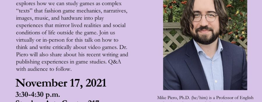 Invited Talk: “Read, Write, Game: How Video Games Communicate Culture and Shape Our Lives”