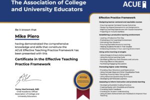 ACUE Certification: Effective Teaching Practices Framework, 2025